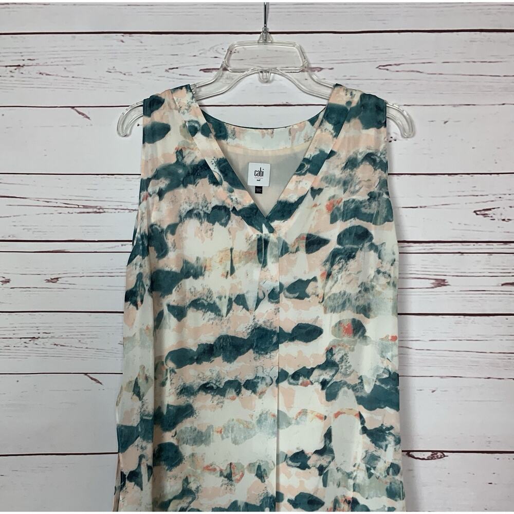 Cabi Women’s M Medium Gelato Watercolor Layered Sleeveless Spring Summer Top - Picture 2 of 13
